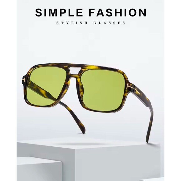 Retro Tortoiseshell Pilot Sunglasses Women Brand Designer 2024 Oversized Shades - Picture 2 of 8